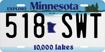 MN license plate 518SWT