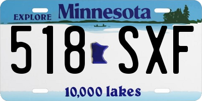 MN license plate 518SXF
