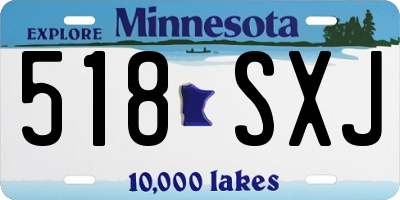 MN license plate 518SXJ