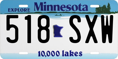 MN license plate 518SXW