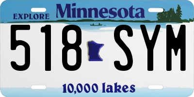 MN license plate 518SYM