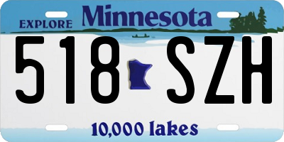MN license plate 518SZH