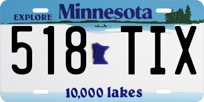 MN license plate 518TIX