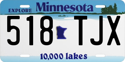 MN license plate 518TJX