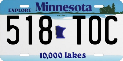 MN license plate 518TOC