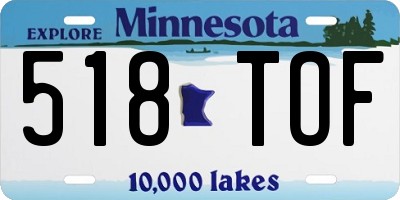 MN license plate 518TOF