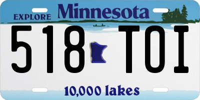 MN license plate 518TOI