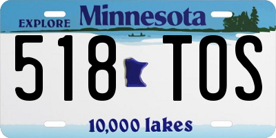 MN license plate 518TOS