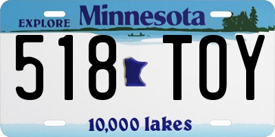 MN license plate 518TOY