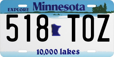 MN license plate 518TOZ