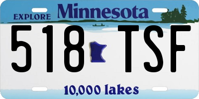 MN license plate 518TSF
