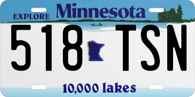 MN license plate 518TSN