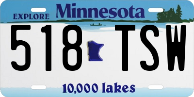 MN license plate 518TSW