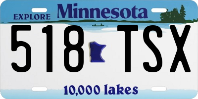 MN license plate 518TSX