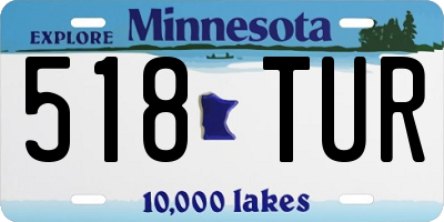 MN license plate 518TUR