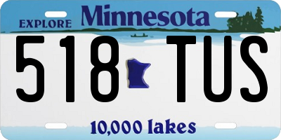 MN license plate 518TUS