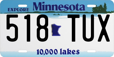 MN license plate 518TUX