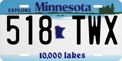 MN license plate 518TWX