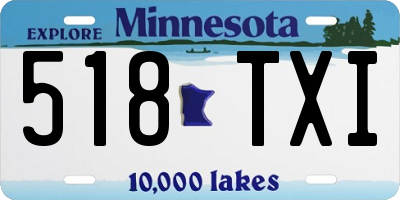MN license plate 518TXI