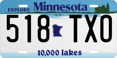 MN license plate 518TXO