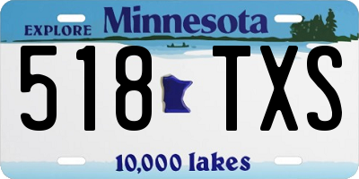 MN license plate 518TXS