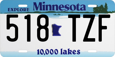 MN license plate 518TZF
