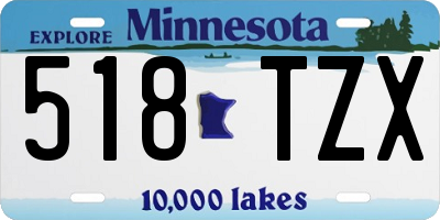 MN license plate 518TZX