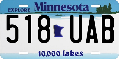 MN license plate 518UAB