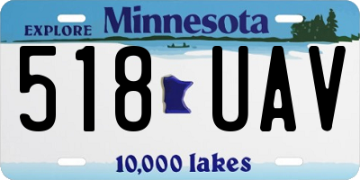 MN license plate 518UAV