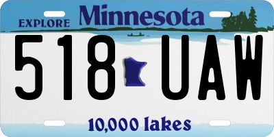 MN license plate 518UAW