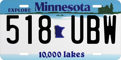 MN license plate 518UBW