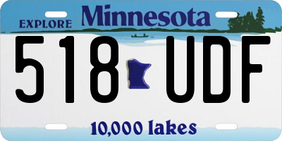 MN license plate 518UDF