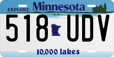 MN license plate 518UDV