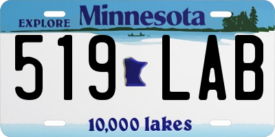MN license plate 519LAB
