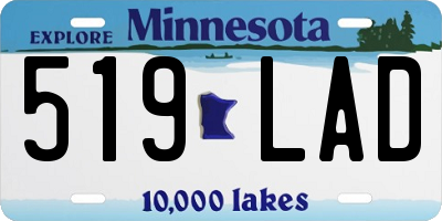 MN license plate 519LAD