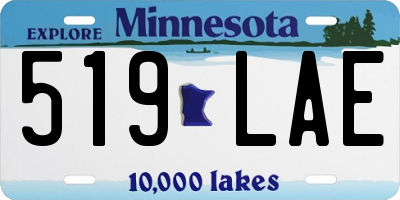 MN license plate 519LAE