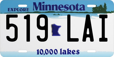 MN license plate 519LAI