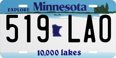 MN license plate 519LAO