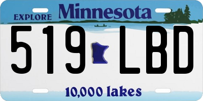 MN license plate 519LBD