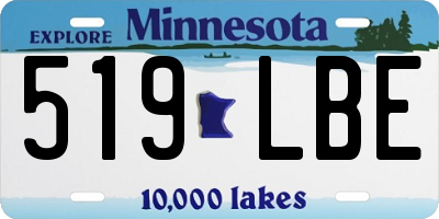 MN license plate 519LBE