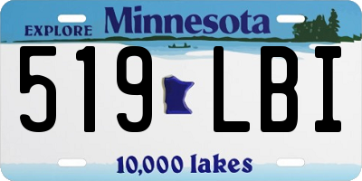 MN license plate 519LBI