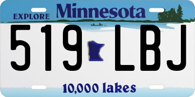 MN license plate 519LBJ