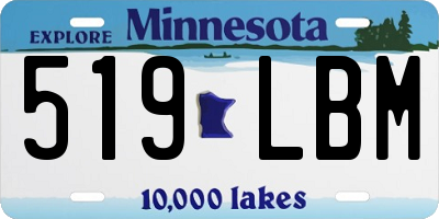 MN license plate 519LBM