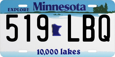 MN license plate 519LBQ