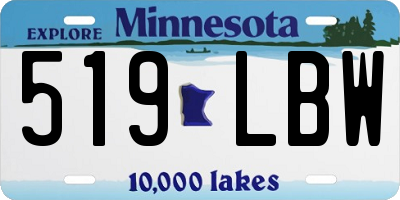MN license plate 519LBW