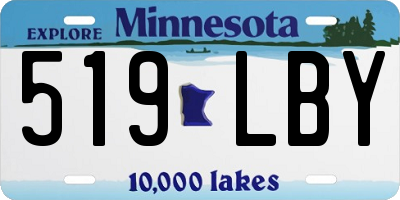 MN license plate 519LBY