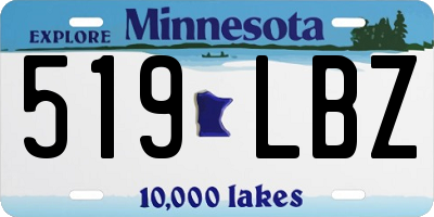 MN license plate 519LBZ