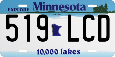 MN license plate 519LCD
