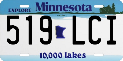 MN license plate 519LCI
