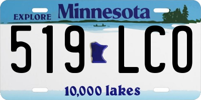 MN license plate 519LCO